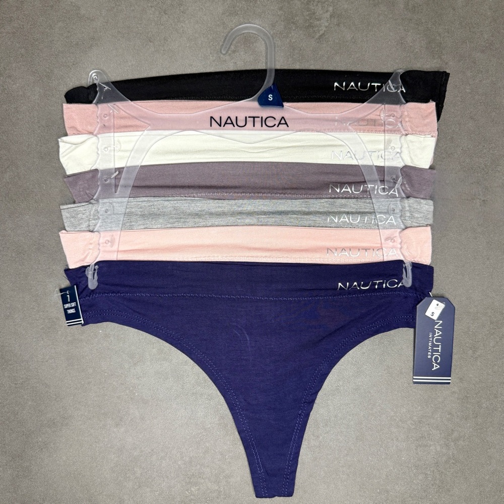 Nautica Women's Super Soft Thong‎ Panties Set of 7